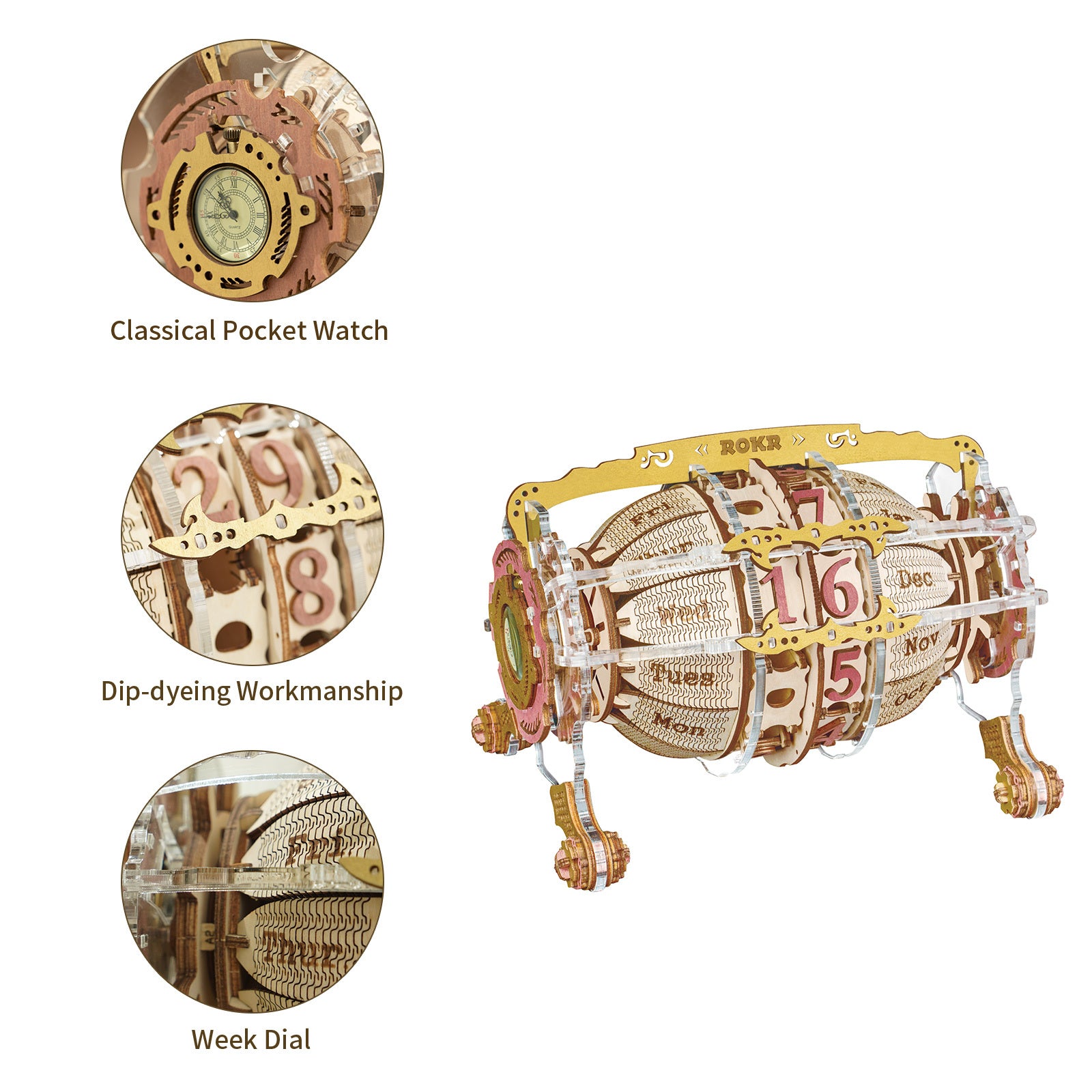 3D Holz-Bausatz „Zodiac Wanduhr“ (LC601) 161 pcs