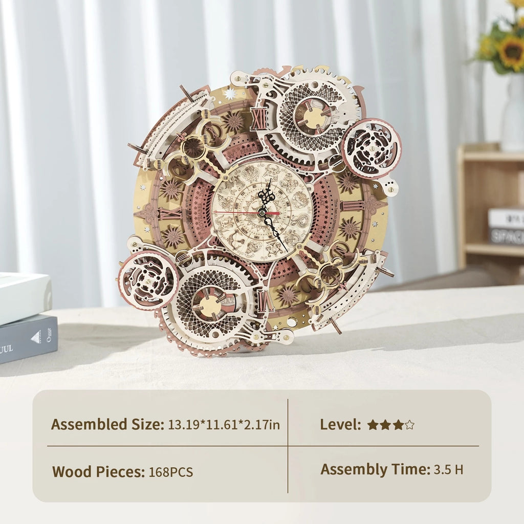 3D Holz-Bausatz „Zodiac Wanduhr“ (LC601) 161 pcs